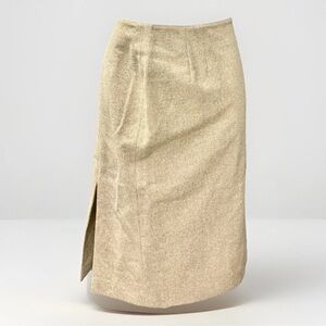 Vintage Valentino Miss V Wool Skirt Cream Beige Size 10